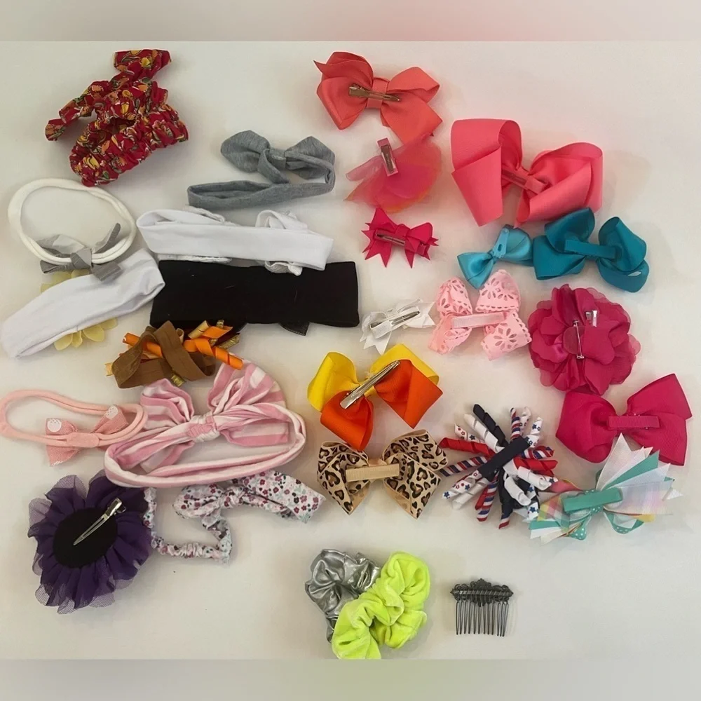 Baby/toddler girl hair bow bundle-28 items total bows headbands